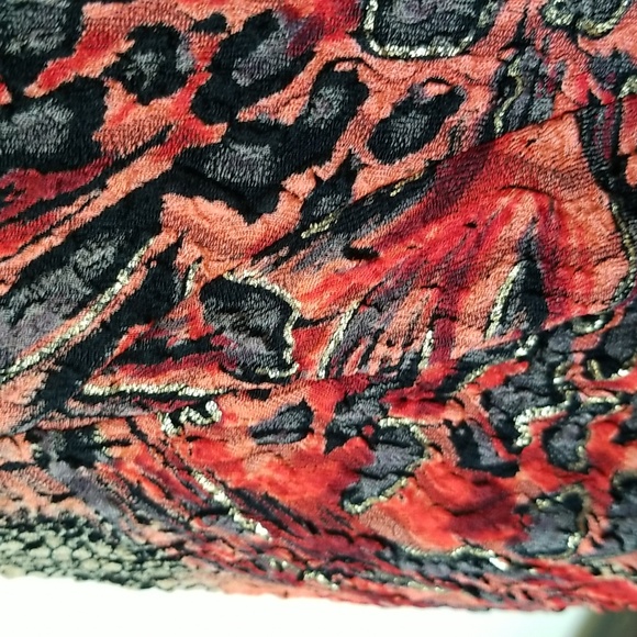 Joseph Ribkoff Vintage Croptop Beaded Bolero Jacket Top Wrap / Sz 6 / Red, Black - Picture 10 of 16